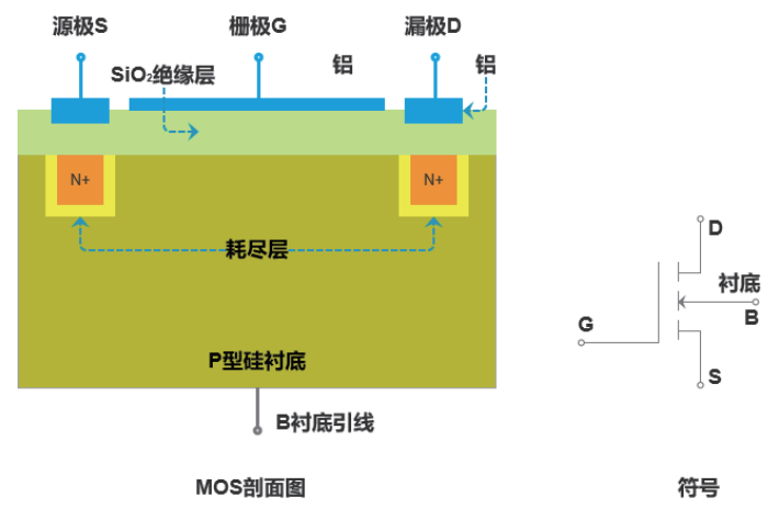 MOS管剖面图